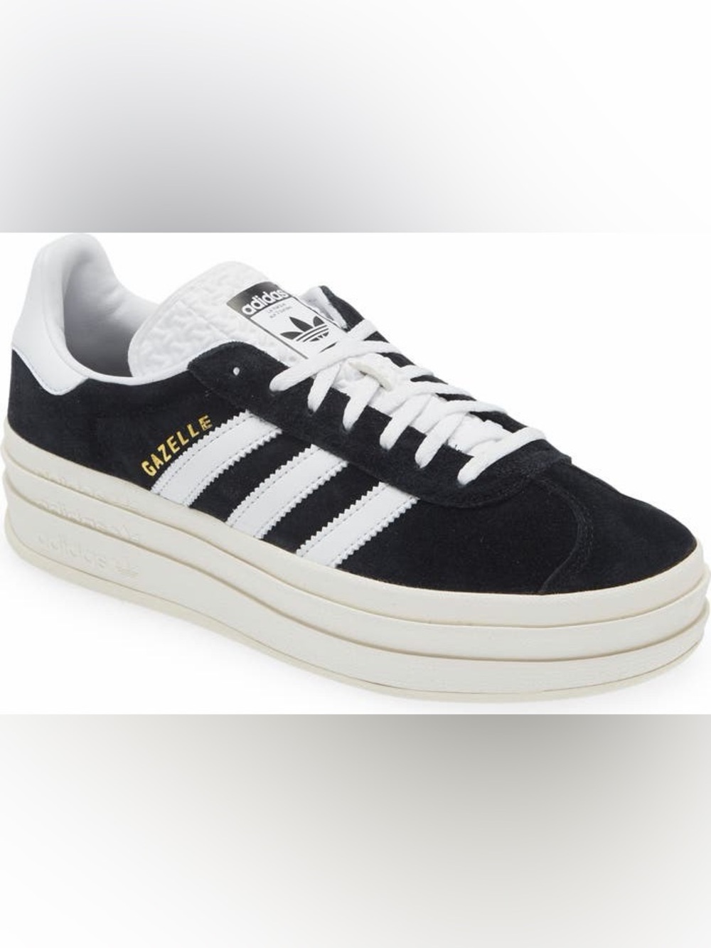 Adidas Gazelle Platform Sneakers in Black & White
